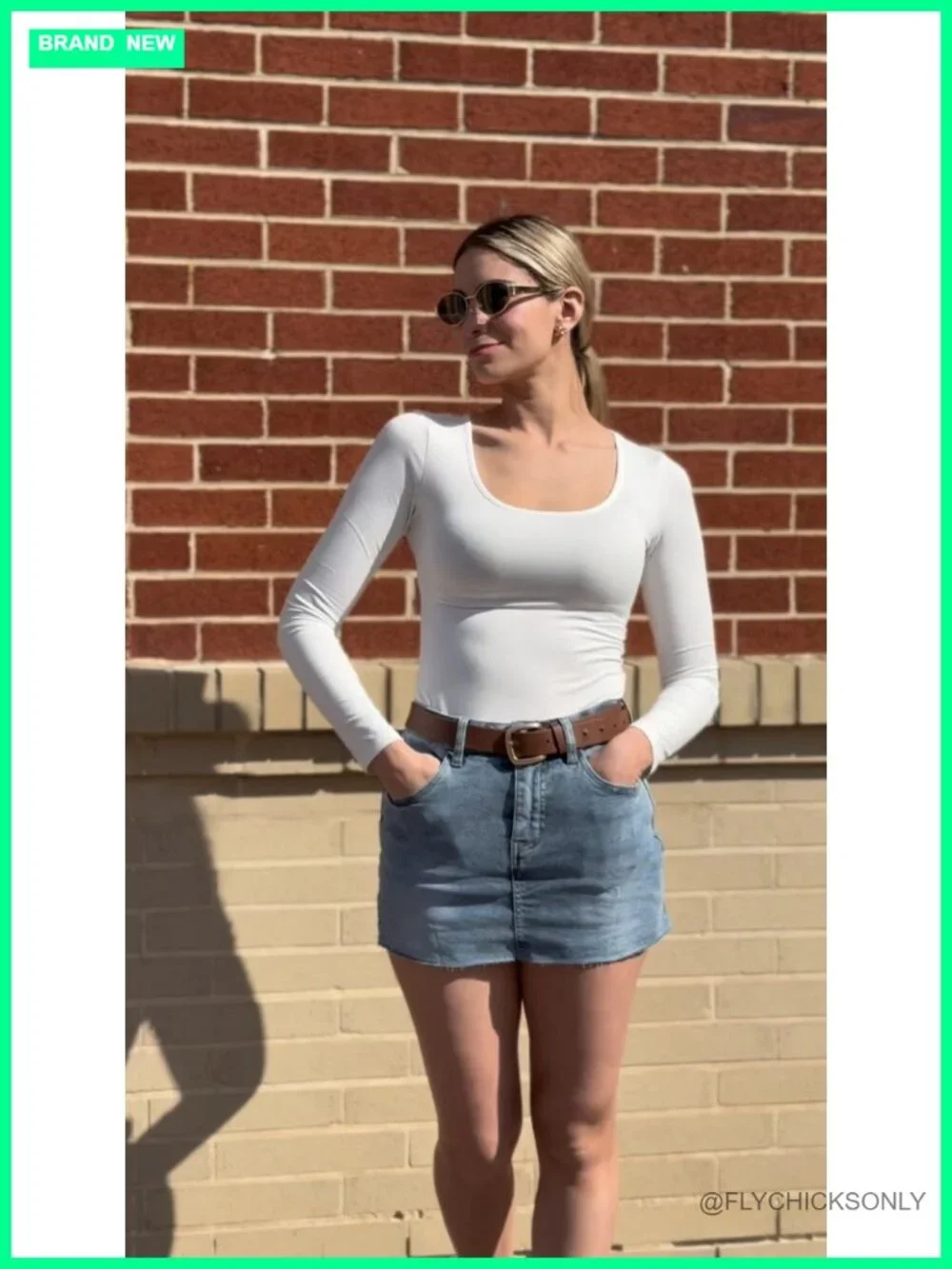High Waisted Stretchy Denim Skort Y2K Mini Skirt with Shorts Underneath